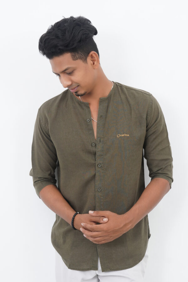 AJI00026 ORARIMA Premium Linen Shirt kamarajar Half Hand 2