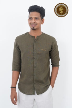AJI00032 ORARIMA Premium Linen Shirt kamarajar Half Hand 2