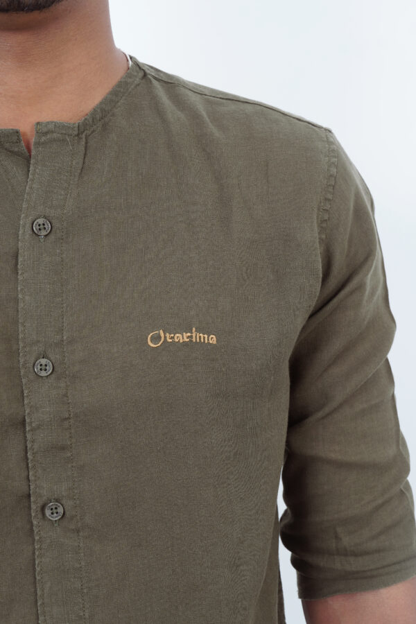 AJI00036 ORARIMA Premium Linen Shirt kamarajar Half Hand 2