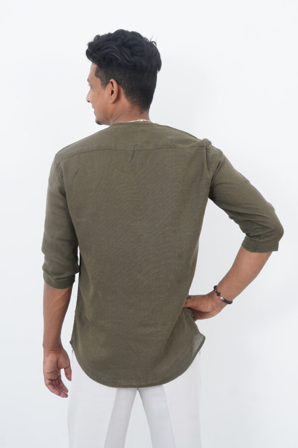 AJI00040 ORARIMA Premium Linen Shirt kamarajar Half Hand 2