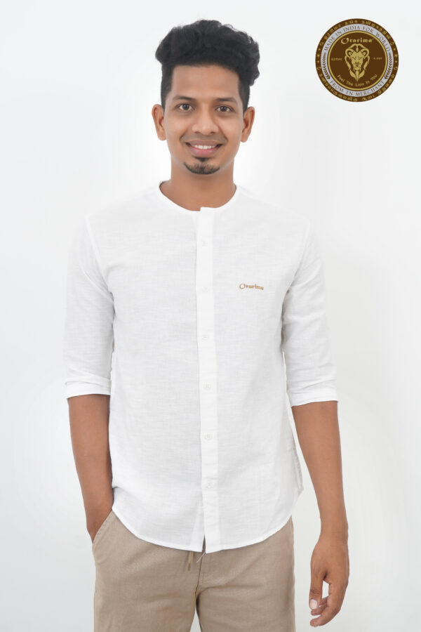 AJI00083 ORARIMA Premium Linen Shirt kamarajar Half Hand 5