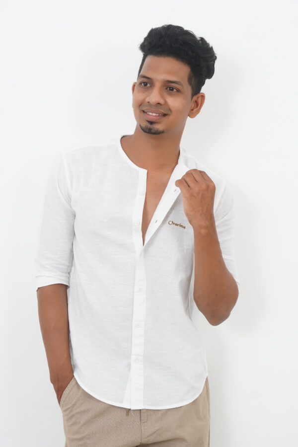 AJI00086 ORARIMA Premium Linen Shirt kamarajar Half Hand 5
