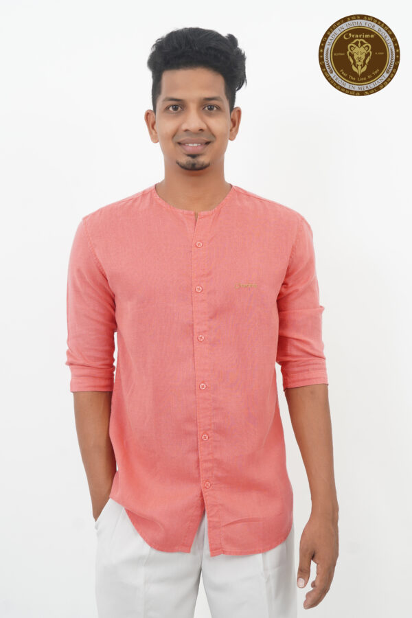 AJI00139 ORARIMA Premium Linen Shirt kamarajar Half Hand 11